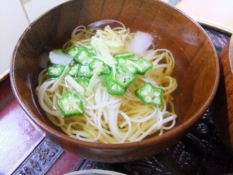 オクラ入りすっきり冷やしだしそうめん